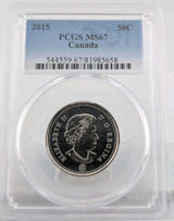 2015 Canada Fifty Cents 50C 50 Cent PCGS MS67 MS 67 Canadian Certified UNC Coin1