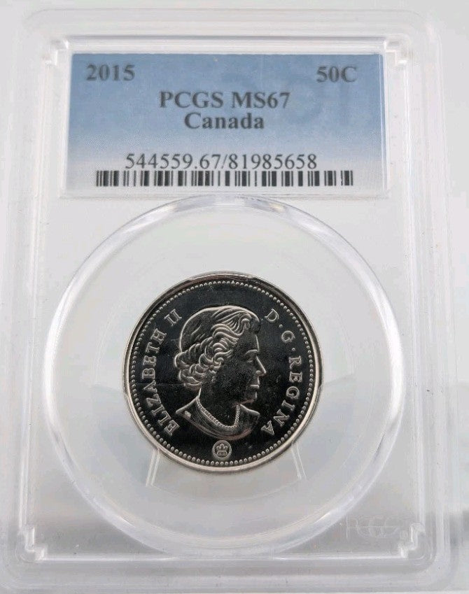 2015 Canada Fifty Cents 50C 50 Cent PCGS MS67 MS 67 Canadian Certified UNC Coin1