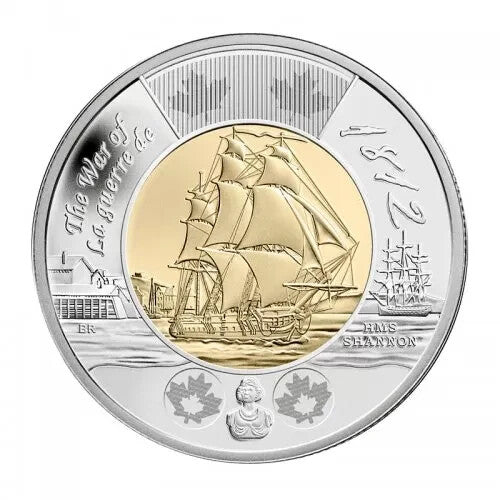 2012 HMS SHANNON WAR OF 1812 TOONIE BRILLIANT UNCIRCULATED COIN0