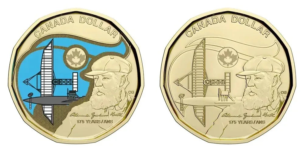 2022 Canada Alexander Bell $1 Loonie Coin, Colored & Non-Colored, UNC - NumisFind