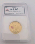**MS-63** 2021 Coloured Klondike Loonie Graded KSA - PERFECT CONDITION0