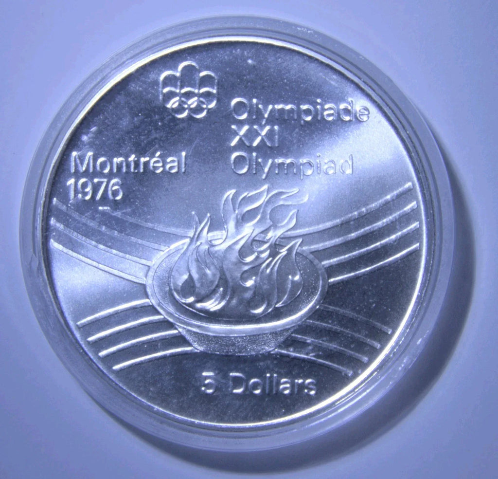 1976 Montreal Olympics .925 SILVER $5 Coin - Olympic Flame - NumisFind