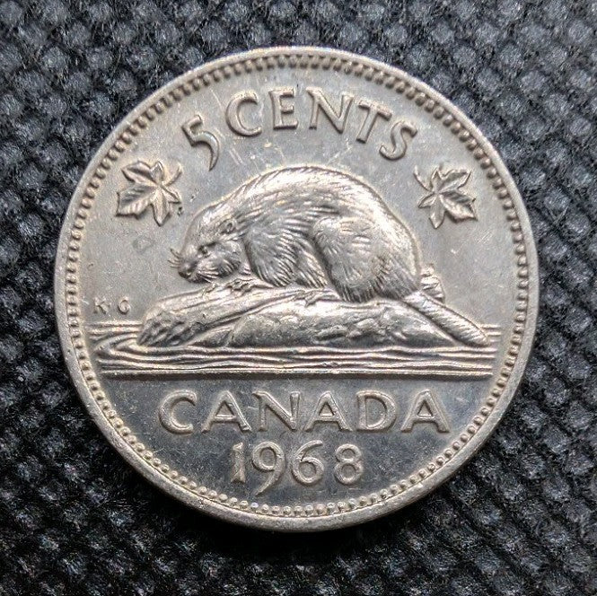 1968 Canada 5 Cent George VI Canadian  Nickel Coin Five Cents0