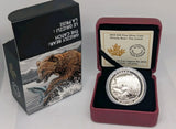 2015 Canada $20 Dollars 1 Oz. 9999 silver Grizzly Bear The Catch Proof - NumisFind