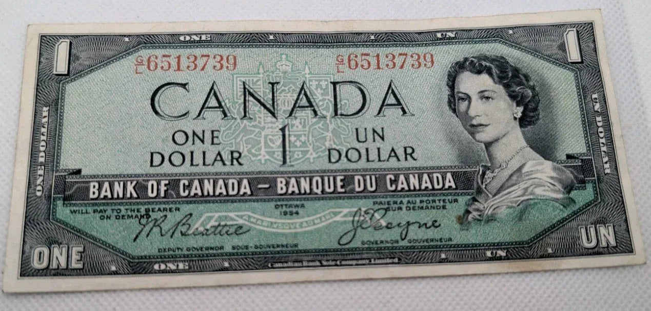1954 Canada $1 Dollar Banknotes lot of 4 Include All Signatures Circulated - NumisFind