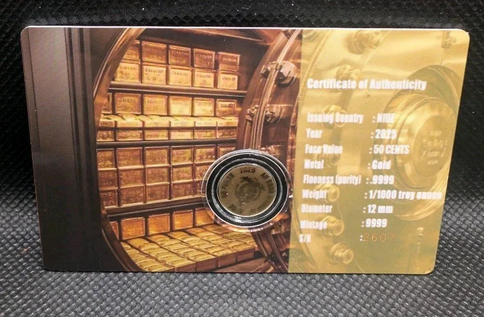 2025 Niue Bonnie And Clyde 1/1000 Oz Legal Tender Gold Coin In Card - NumisFind