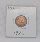 1922 Canada One Cent - Circulated F-12 - Beautiful Patina0