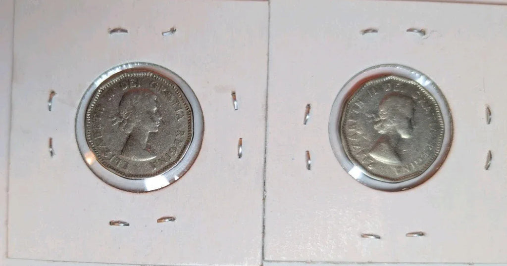 Lot of 1955, 1956 Canada Nickel Five Cents Coins. 5 Cents 5c - NumisFind