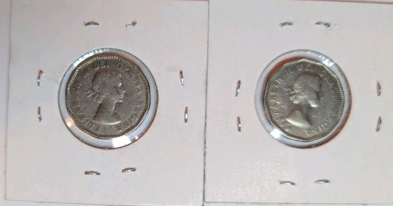 Lot of 1955, 1956 Canada Nickel Five Cents Coins. 5 Cents 5c - NumisFind