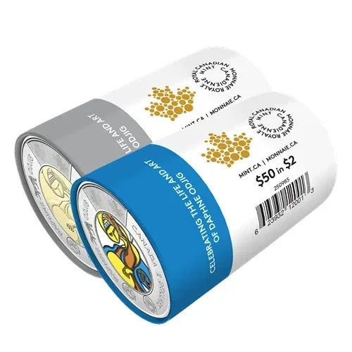2025 Daphne Odjig Toonie set of 2 Special Wrap Roll Canada 2x25x2$ - NumisFind