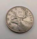 Canada 1944 25 Cents 25c Canadian Caribou Quarter Coin - 80% Silver - ASW .150oz0