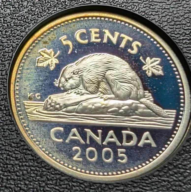 2005 Canada 8 Coin Silver PROOF Set w/ Gold Plated Silver Dollar - NO BOX - NumisFind