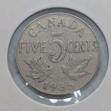 Canada Nickel 5 Cents 1935 - Circulated - Shipping Low Cost0