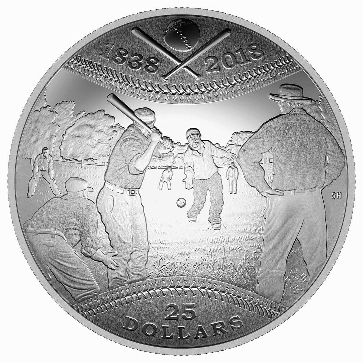 2018 $25 180th Anniversary of Canadian Baseball - Pure Silver Coin0