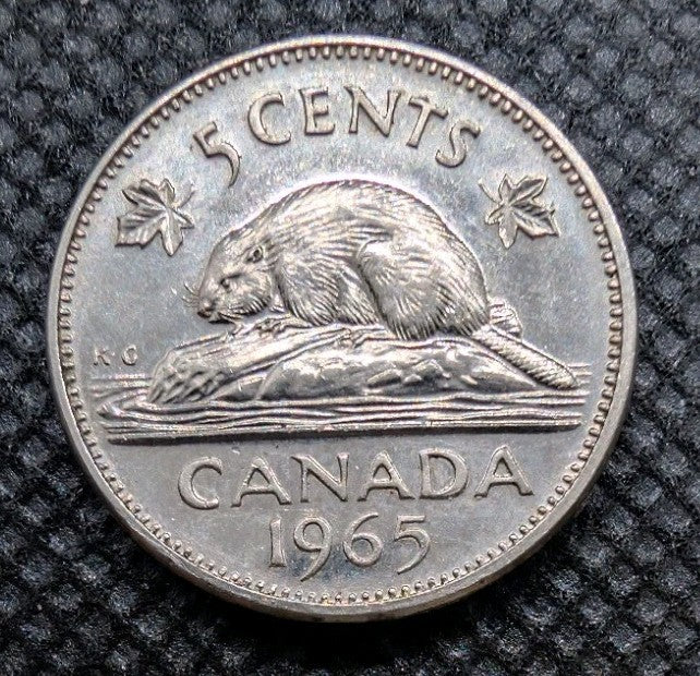 1965 Canada 5 Cent George VI Canadian  Nickel Coin Five Cents0