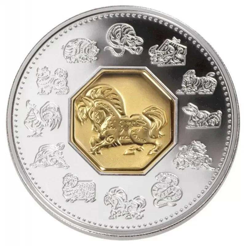 2002 Canada, $15 Year of the Horse - Sterling Silver Coin and Stamp Set, Sealed - NumisFind