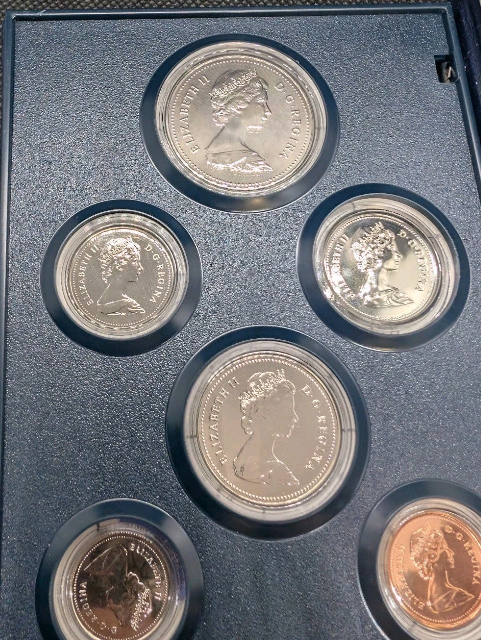 1985 Canada - Official Specimen Set (6) w/ Voyageur $1 Dollar - RCM Packaging4