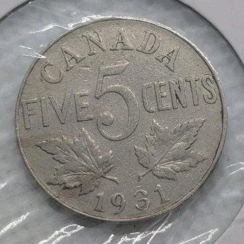 Canada Nickel 5 Cents 1931 - Circulated - Shipping Low Cost - NumisFind