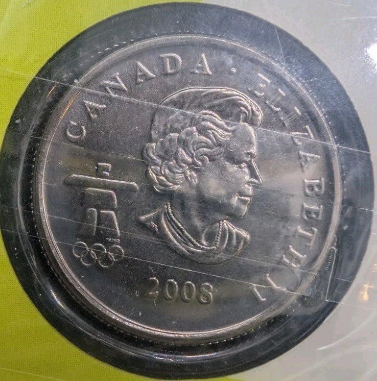 VANCOUVER 2010 Alpine Skiing 25 Cent Canadian Colorized Quarter MULE dated 2008 3