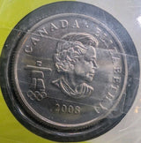 VANCOUVER 2010 Alpine Skiing 25 Cent Canadian Colorized Quarter MULE dated 2008 3