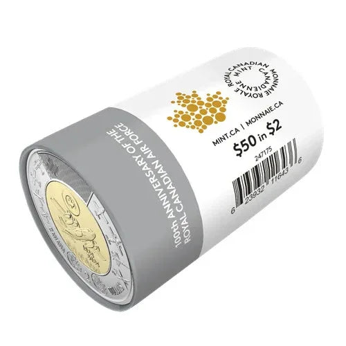 NEW ! 2024 Aviation Toonie $2 No Color Canada Special Wrap RCM Roll - 25 coins - NumisFind