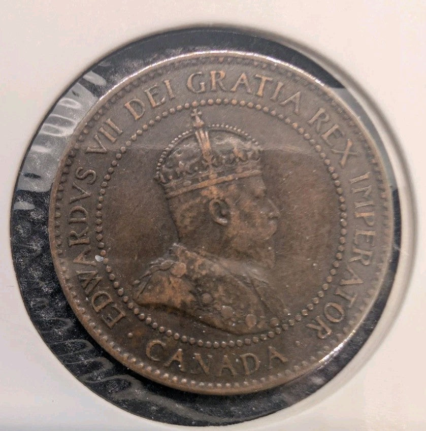 Canada 1902 Large Cent 1c King Edward VII Copper Coin VF Canadian Penny1