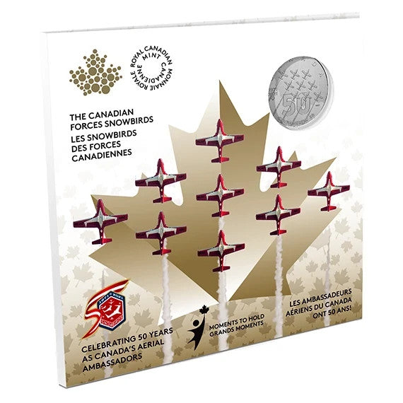 2021 CANADA CANADIAN SNOWBIRDS 50th ANNIVERSARY 5$ 99.99% PURE SILVER COIN0