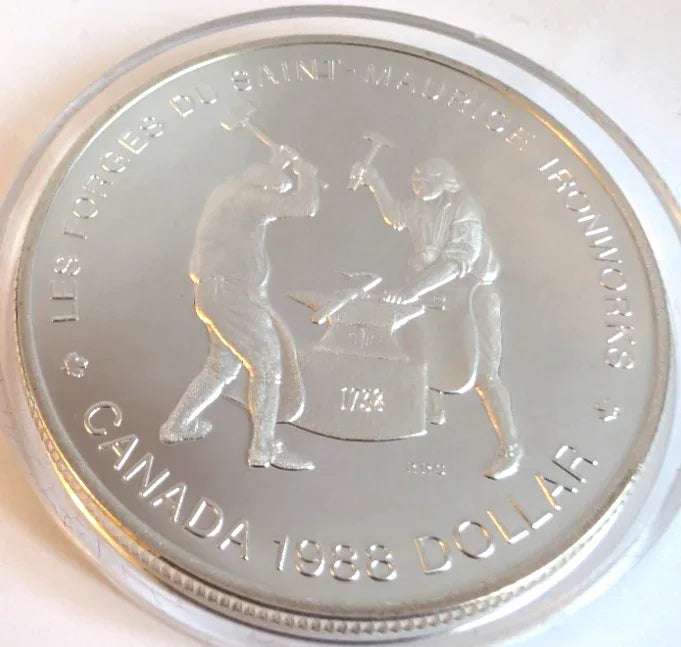1988 - 1 Dollar - Silver Coin - Canada - Saint-Maurice Ironworks - Proof - NumisFind