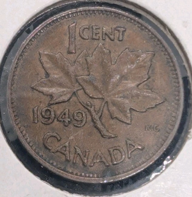 1949 Canada Small Cent Canadian 1 penny coin0