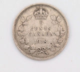 1918 Canada 5 cents Silver Coin Nickel Circulated0