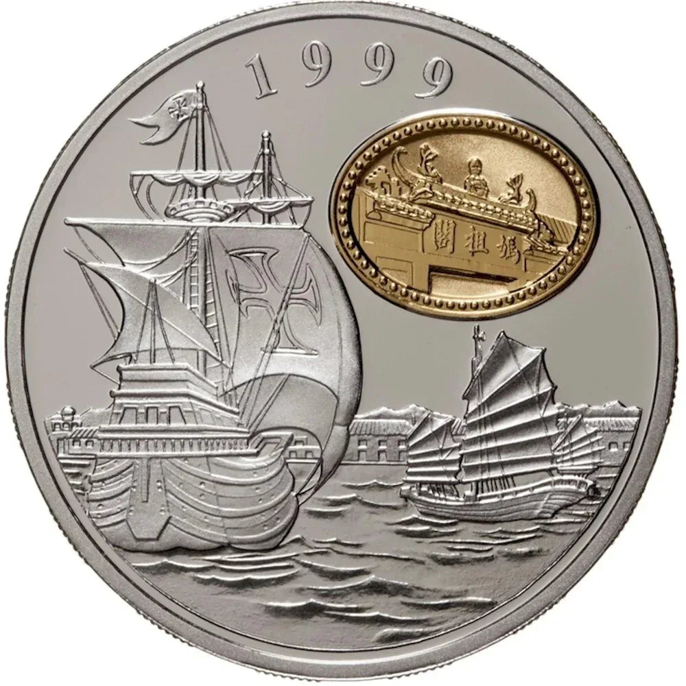 MACAU MACAO SCARCE 100 PATACAS 1999 SILVER PROOF RETURN TO CHINA - NumisFind