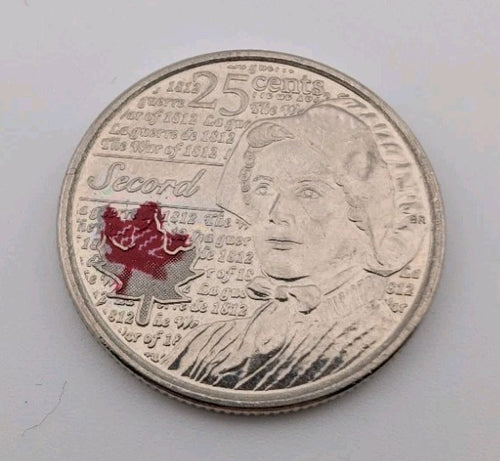 2013 Canada 25¢ Laura Secord Colorized Coin – Major Color Misalignment Error0