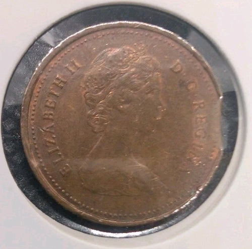 1980 Canada Penny Clipped Planchet Mint Error Coin Elizabeth II 1 Cent1