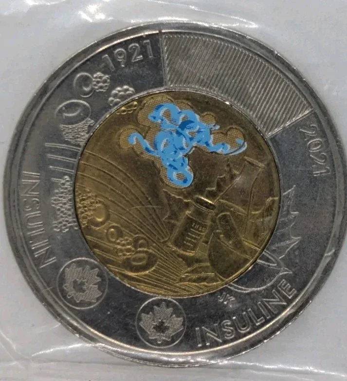 RARE - Mint Error - 2021 Insulin Toonie $2 Misaligned Color - About Uncirculated - NumisFind