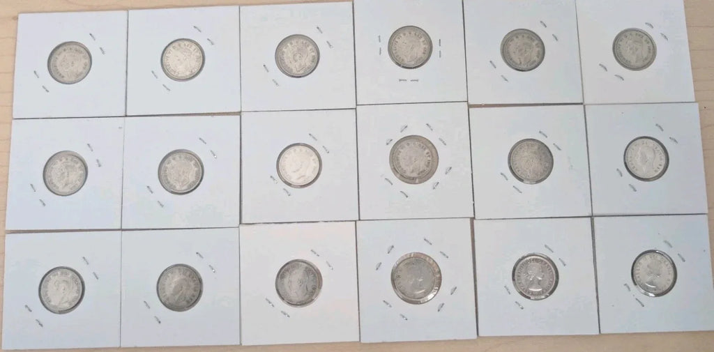 Canadian Silver Dimes Lot Of 18 10c coins from 1939 to 1955 - NumisFind