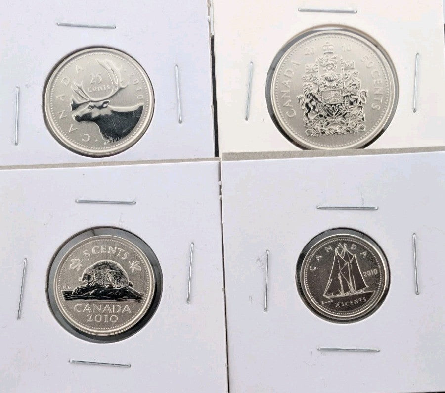 Canada 2010 Specimen Coin Lot (50¢, 25¢, 10¢, 5¢) - Brilliant Collector Finish0
