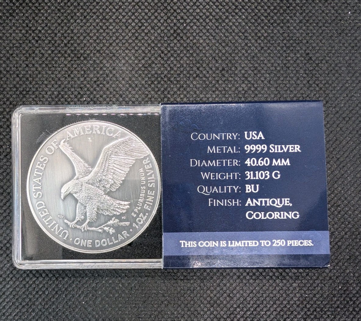 2025 $1 ASE American Silver Eagle Lunar Dragon Chaos 1oz Coin w COA  Mint:2501