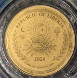 2026 Liberia Magic Mushroom 1/1000 oz .9999 Gold Coin in Card0