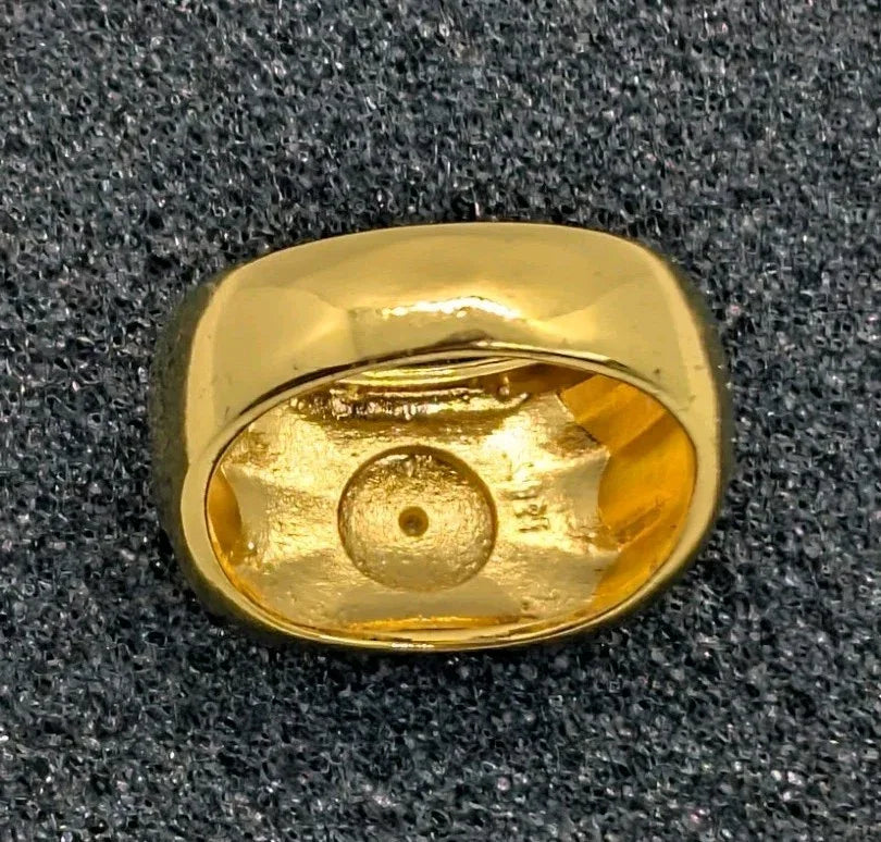 18k Gold Plated Ring, size 9,5 - Beautiful Cross Design - Faith And Strength - NumisFind