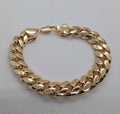 Men's 18k Gold Plated Curb Cuban Chain Link Bracelet 0