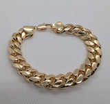 Men's 18k Gold Plated Curb Cuban Chain Link Bracelet 0