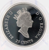 Coin Only 1999 25c February Etched in Ston Millennium Proof Sterling Silver Coin1