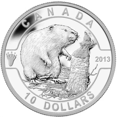 2013 O Canada Series $10 Fine Silver Coin - Beaver0