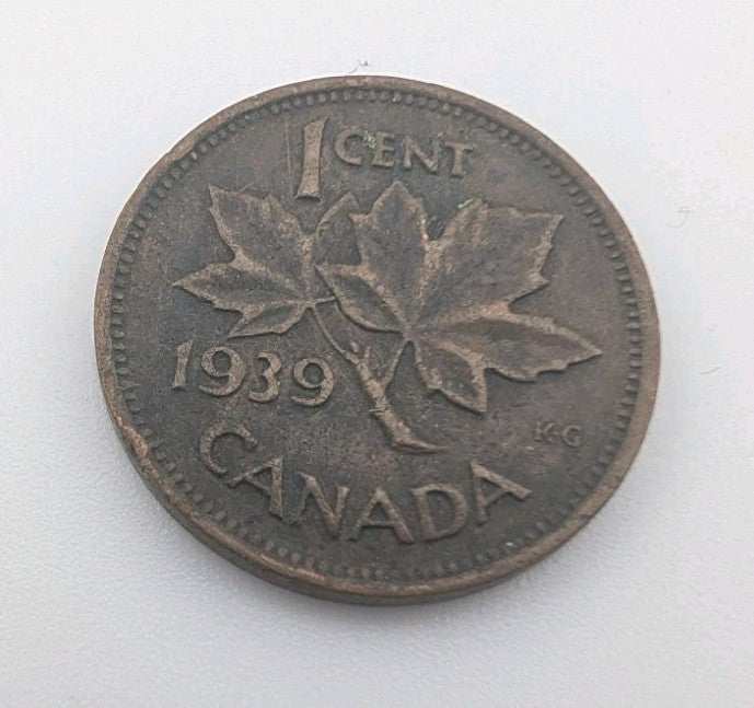 1939 Canada Small Cent Canadian 1 penny coin VERY NICE !0