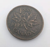 1939 Canada Small Cent Canadian 1 penny coin VERY NICE !0