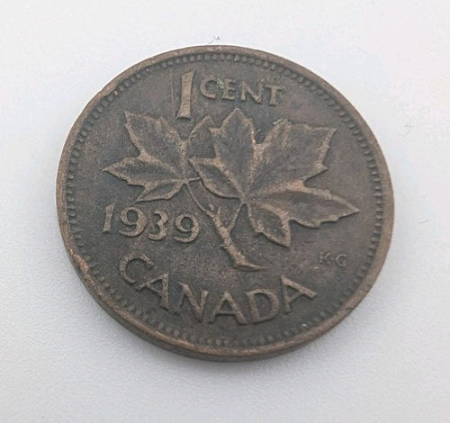 1939 Canada Small Cent Canadian 1 penny coin VERY NICE !0