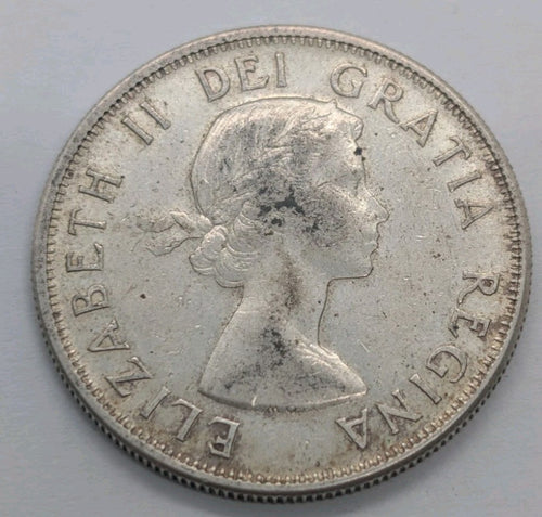 1958 Canadian 50 Cents .800 Silver Half Dollar Queen Elizabeth II UNC1
