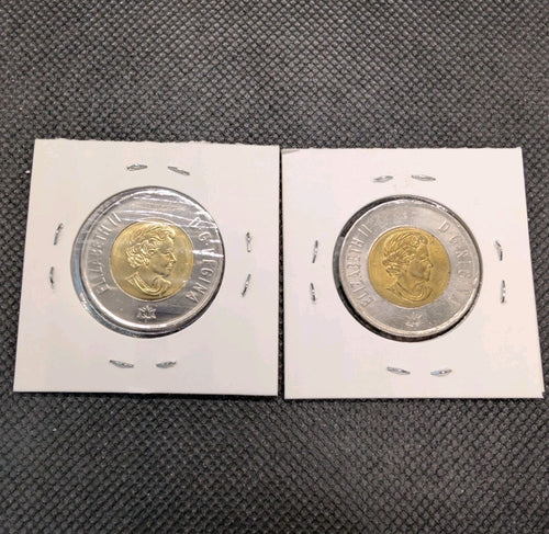 2017 Canada $2 Dollar - Toonie Set of 2 - Colour and Non-Colour1