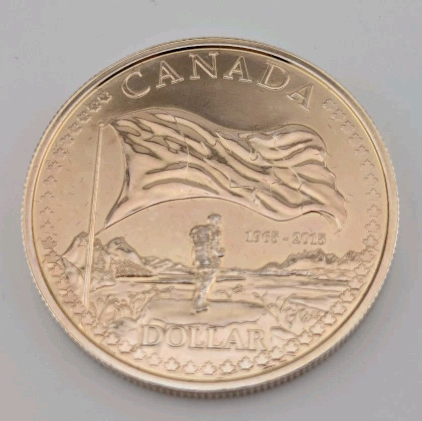 2015 Canada Silver Dollar - 50th Anniversary of the Canadian Flag Brilliant1
