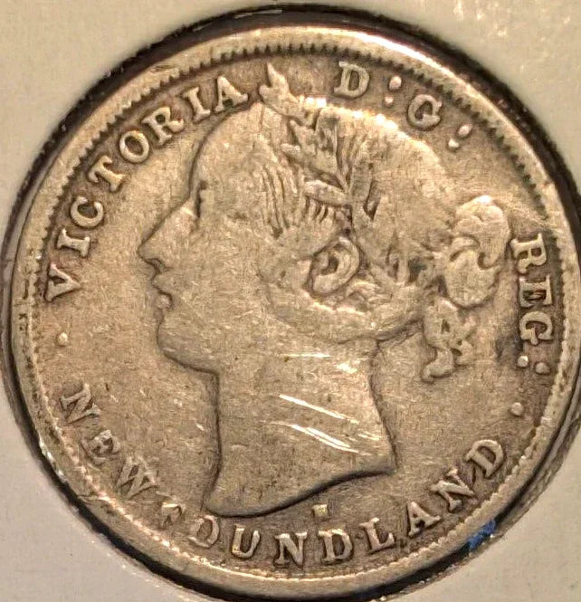 1876H NEWFOUNDLAND TWENTY 20 CENTS VICTORIA STERLING SILVER COIN LOW MINTAGE - NumisFind